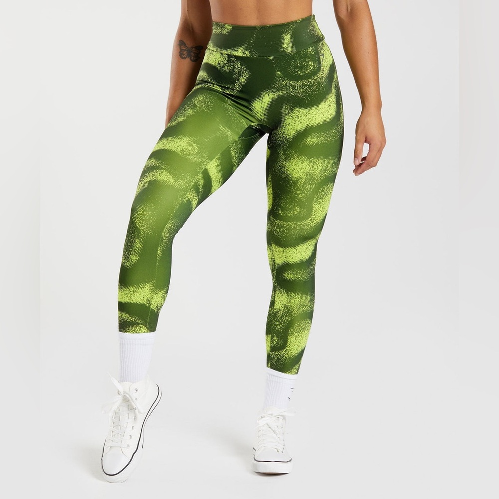 Gymshark GS Power Regular Leggings Moss Olive Size S
